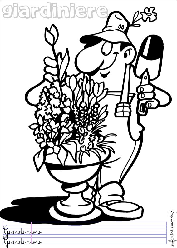 coloriage jardinier 1